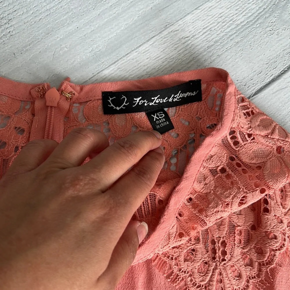 For Love & Lemons Blush Pink Crochet Embroidered Skirt XS - Picture 6 of 8